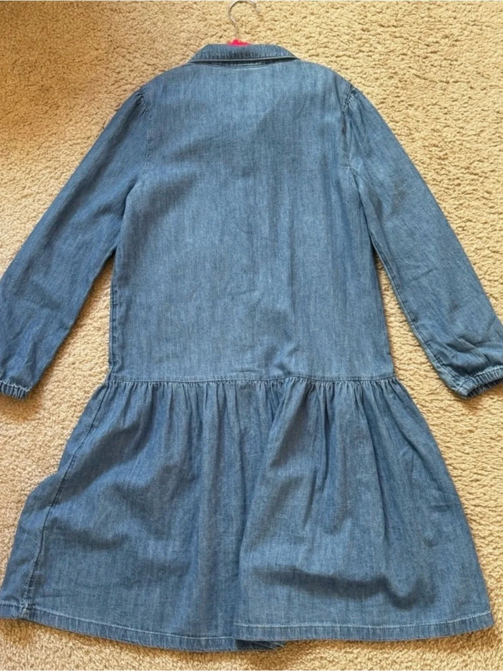 Gap girls Denim Button-Front Drop-Waist Dress in Blue sz XXL
